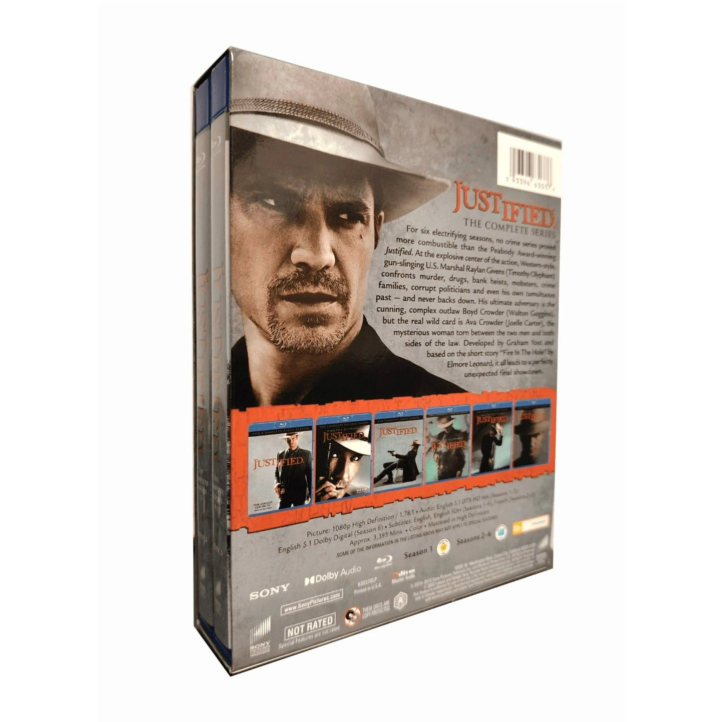 Justified: The Complete Series Season 1-6 Blu ray | Full Seasons Box Set Crime Drama Collection