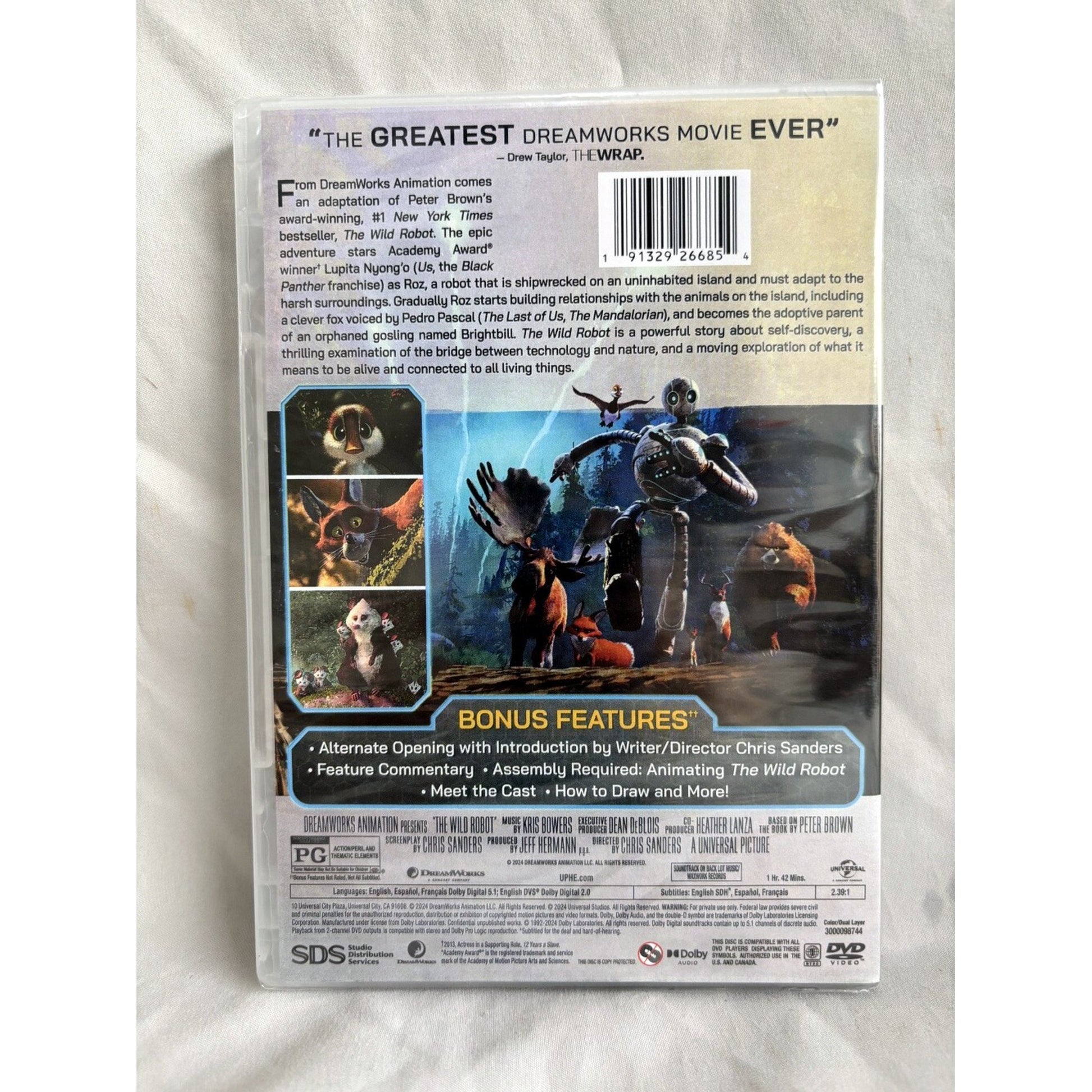 The Wild Robot DVD - Region 1 - Family Adventure Movie - Animated Survival Story
