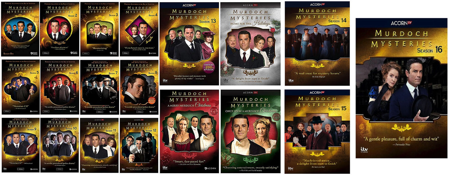 Murdoch Mysteries Complete Series Seasons 1-17 + 3 Movies DVD Bundle Set