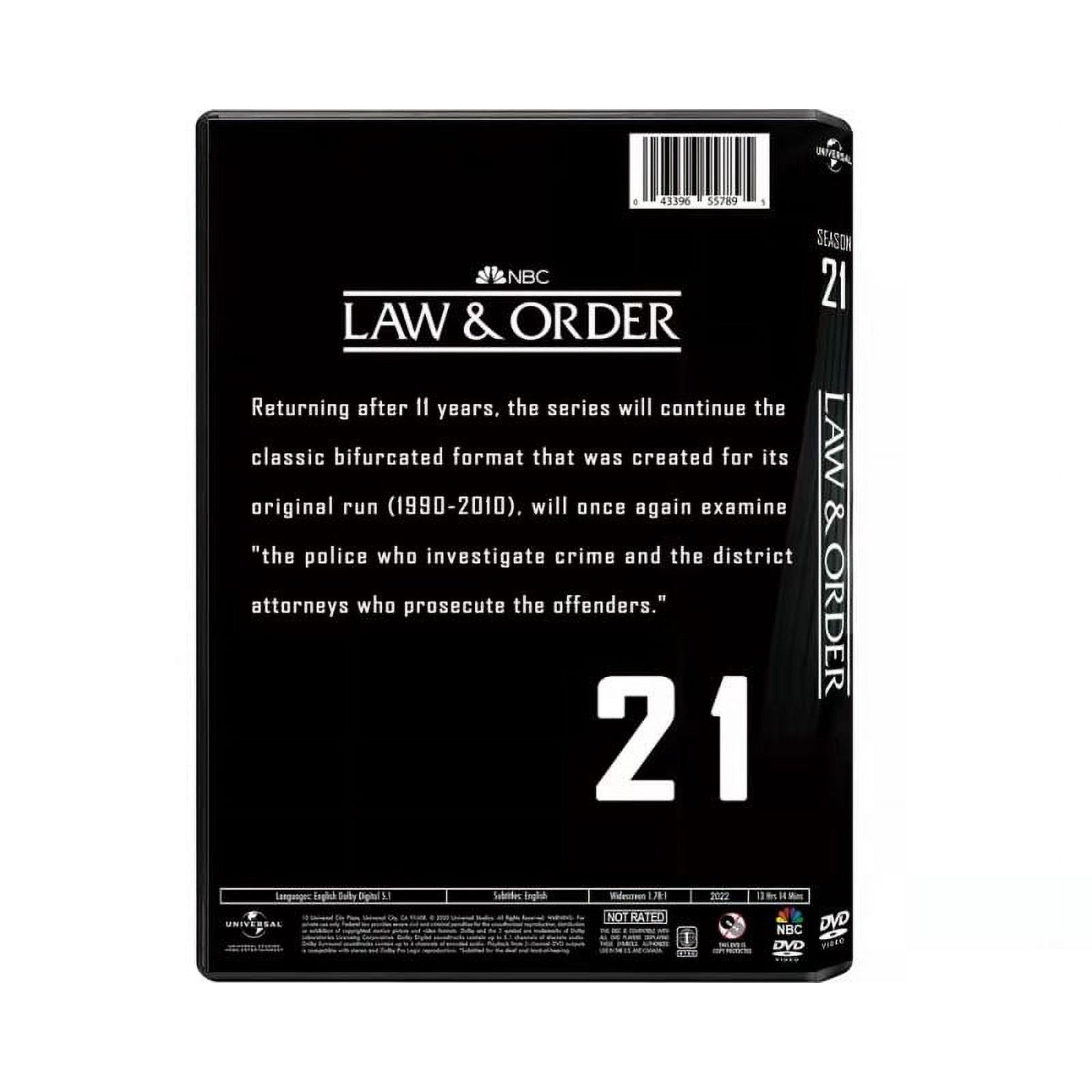 Law & Order Season 21 DVD – Complete Crime Drama Series | Police Procedural TV