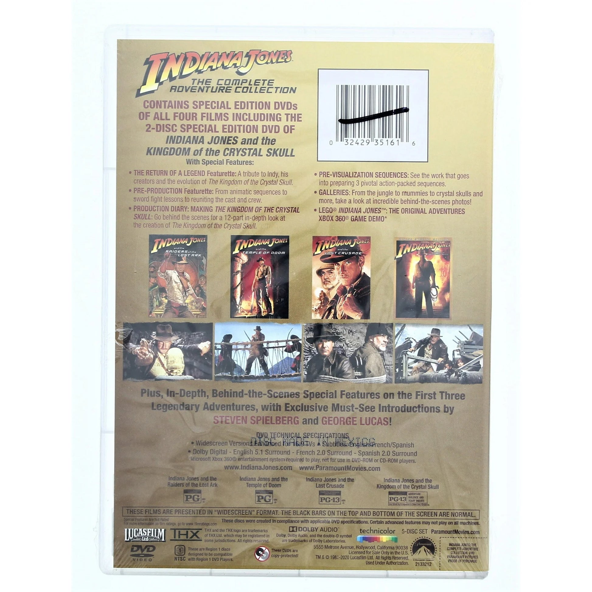 Indiana Jones Complete Adventure Collection DVD | All 4 Classic Movies Box Set