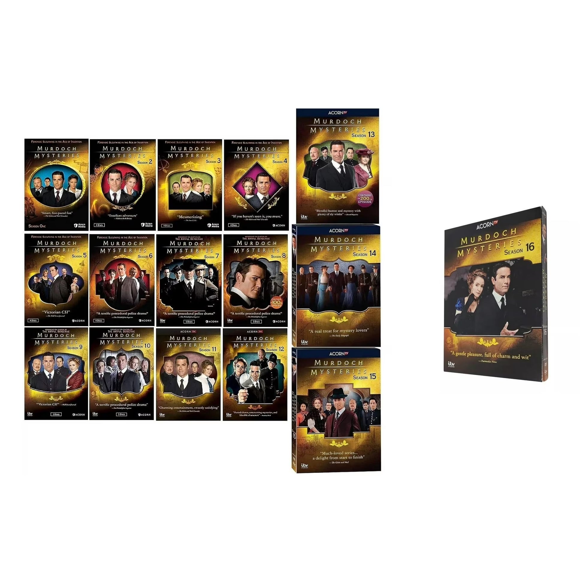 Murdoch Mysteries Complete Series Seasons 1-16 + Movies DVD Box Set New