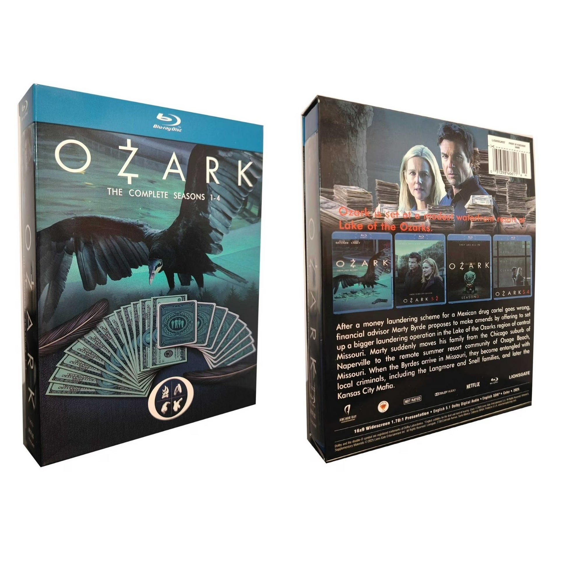 Ozark Complete Series Seasons 1-4 Blu ray Box Set | Crime Drama TV Show Collection
