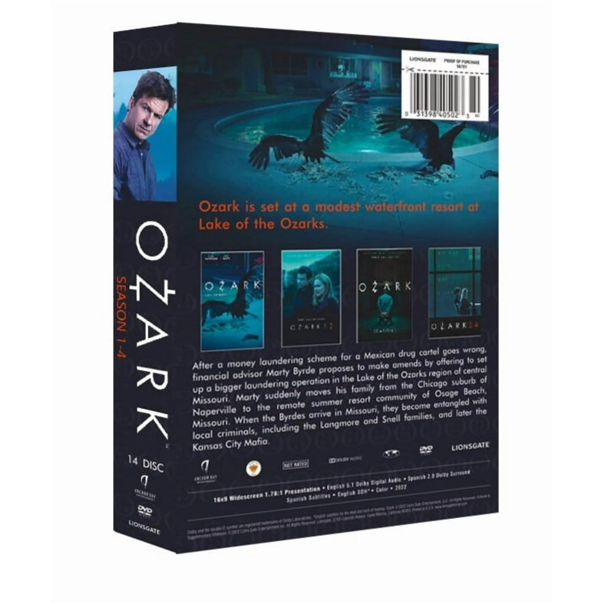 Ozark Complete Series Seasons 1-4 DVD Box Set | Crime Drama TV Show Collection