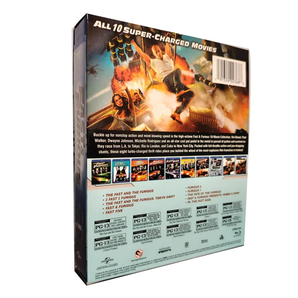 Fast & Furious 10-Movie Collection Blu ray – Complete Action-Packed Film Series Set