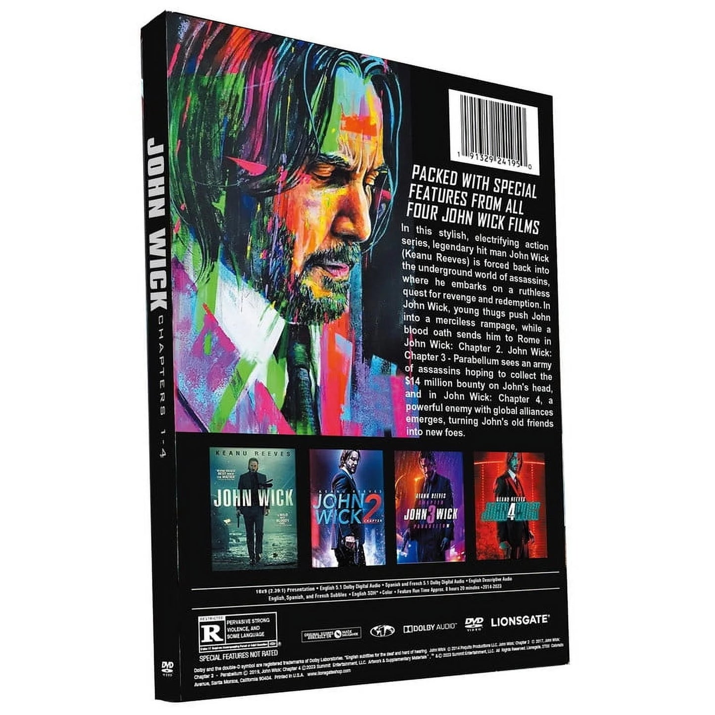 John Wick: Chapters 1-4 (DVD) | Complete Action Movie Collection