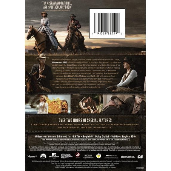 1883 Yellowstone Origin Story DVD 2022 4-Disc Set Region 1 New & Sealed