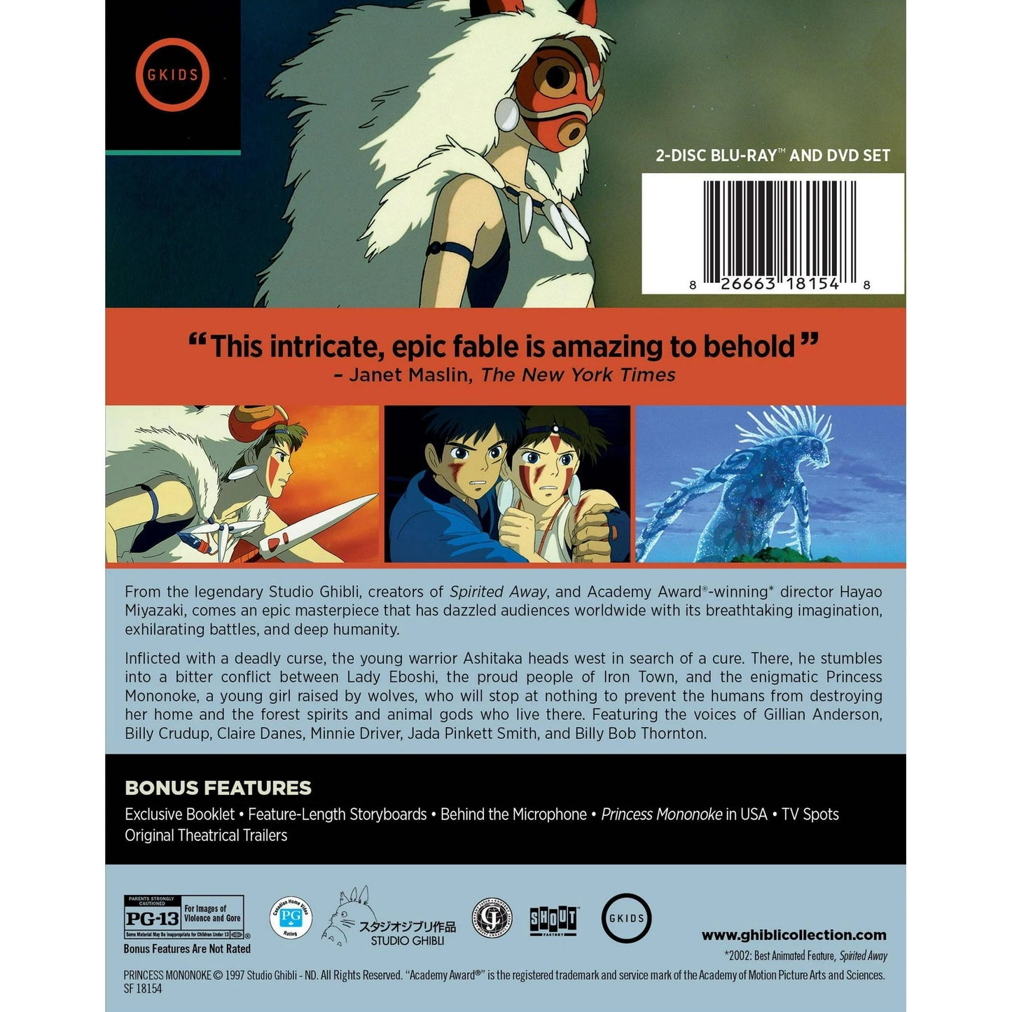 Princess Mononoke Blu-ray + DVD – Studio Ghibli Animated Classic, Dual Format
