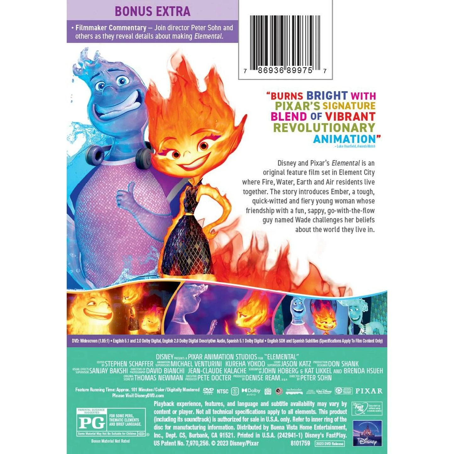 Elemental DVD Standard Edition – Animated Family Movie, Fun for All Ages