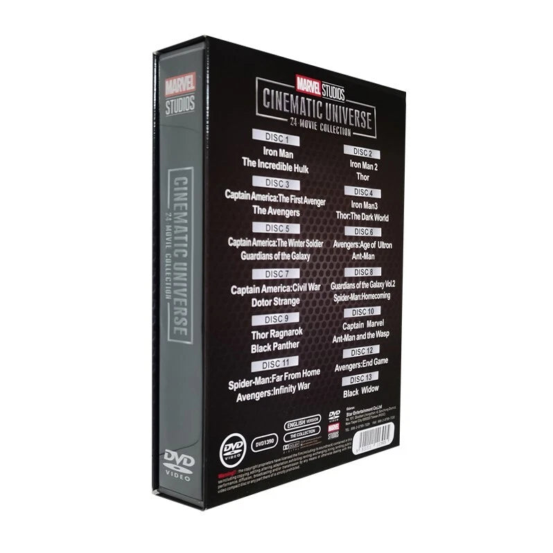 Marvel Cinematic Universe 24-Movie DVD Collection – Complete MCU Box Set